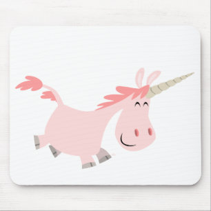 Tapis De Souris Mousepad rose de licorne de bande dessinée