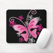 Tapis De Souris mousepad rose de papillon (Avec souris)