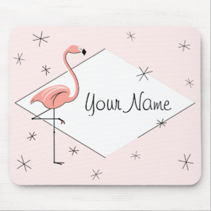 Tapis De Souris Mousepad rose des "textes" de diamant de Flamant