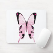 Tapis De Souris mousepad rose et noir de papillon (Avec souris)