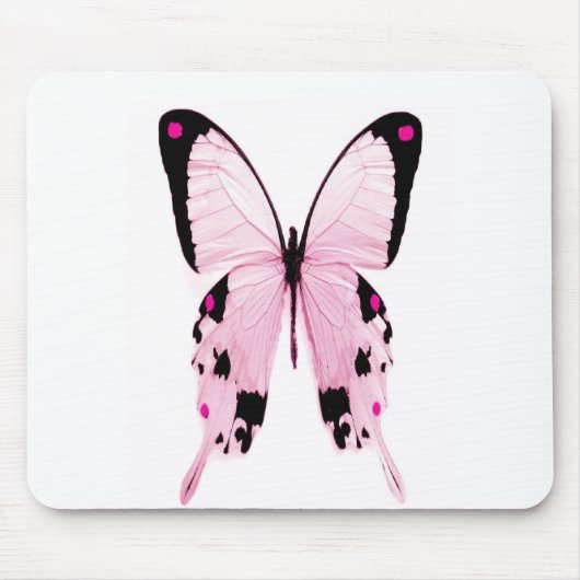 Tapis De Souris mousepad rose et noir de papillon (Devant)