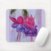 TAPIS DE SOURIS MOUSEPAD ROSE ET PURPLE FUSCHIAS (Avec souris)