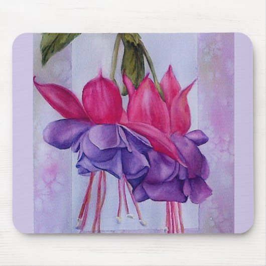 TAPIS DE SOURIS MOUSEPAD ROSE ET PURPLE FUSCHIAS (Devant)
