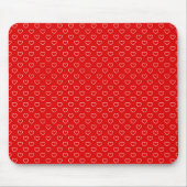 Tapis De Souris Mousepad rouge clignotant aux petits coeurs blancs (Devant)
