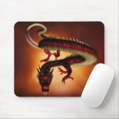 Tapis De Souris Mousepad rouge de dragon (Avec souris)