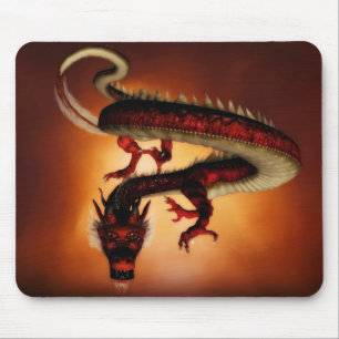 Tapis De Souris Mousepad rouge de dragon