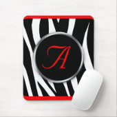 Tapis De Souris Mousepad rouge de monogramme d'impression chic de (Avec souris)