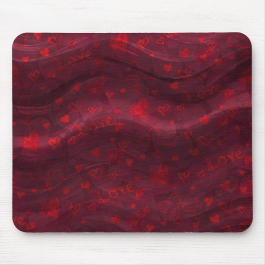 Tapis De Souris Mousepad rouge foncé "Amour" (Devant)