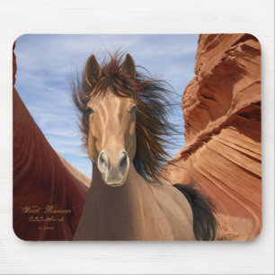 Tapis De Souris Mousepad sauvage de cheval d'étalon "enroulez