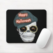 Tapis De Souris Mousepad Skeleton Head Happy Halloween (Avec souris)