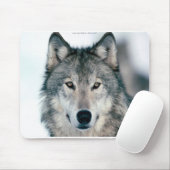 Tapis De Souris Mousepad solitaire de loup gris (Avec souris)