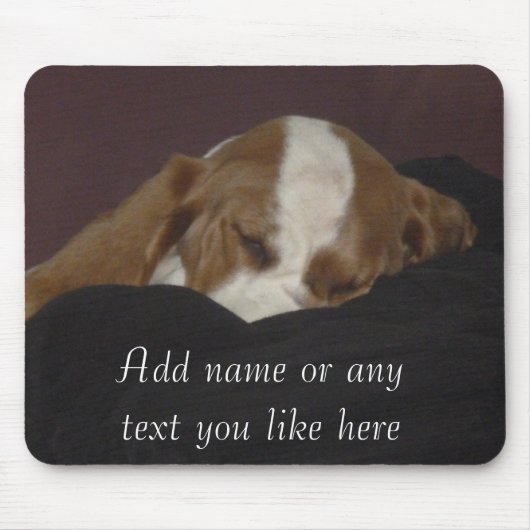 Tapis De Souris Mousepad somnolent de chiot de chien (Devant)