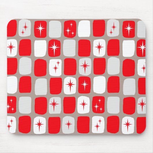 Tapis De Souris Mousepad Starburst rouge rétro (Devant)