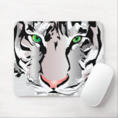 TAPIS DE SOURIS MOUSEPAD TIGER-BLANC/GRIS (Avec souris)