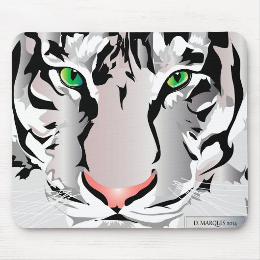 TAPIS DE SOURIS MOUSEPAD TIGER-BLANC/GRIS (Devant)