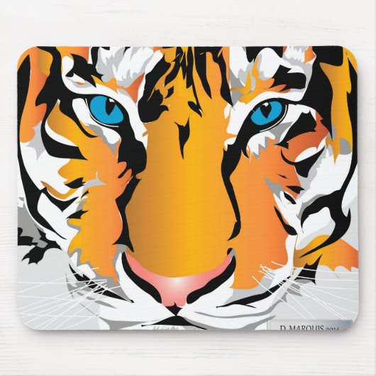 TAPIS DE SOURIS MOUSEPAD TIGER-ORANGE (Devant)