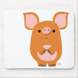 Tapis De Souris Mousepad timide de porc de bande dessinée<br><div class="desc">Petit un porc mignon et timide :) entièrement personnalisable</div>