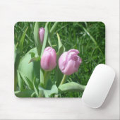 Tapis De Souris Mousepad Tulipes roses (Avec souris)
