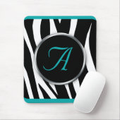 Tapis De Souris Mousepad turquoise de monogramme d'impression chic (Avec souris)