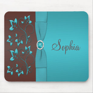 Tapis De Souris Mousepad turquoise et Brown