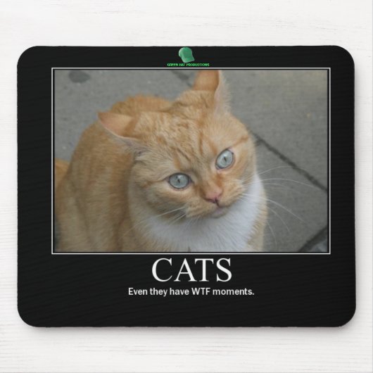 Tapis De Souris Mousepad VERT de CHATS des PRODUCTIONS WTF de (Devant)