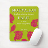 Tapis De Souris Mousepad vert de motivation (Avec souris)