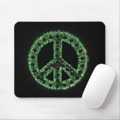 Tapis De Souris mousepad vert de signe de paix (Avec souris)