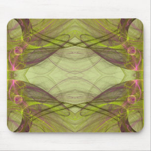 Tapis De Souris Mousepad vert et rose fractal