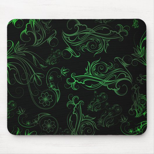 Tapis De Souris Mousepad vert floral (Devant)