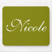 Tapis De Souris Mousepad vert olive, nom Customisé (Devant)