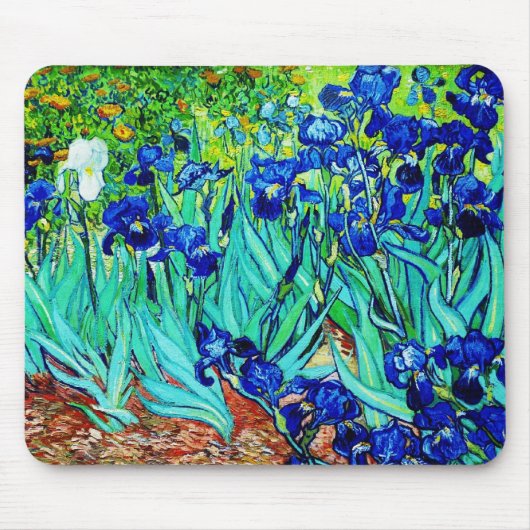 Tapis De Souris Mousepad Vintage Art Irises (Devant)
