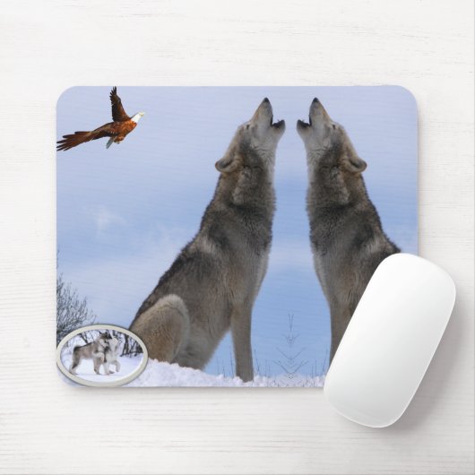 Tapis De Souris Mousepad Wolf (Avec souris)