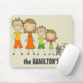 Tapis De Souris Mousepads Figure Stick Famille (Avec souris)