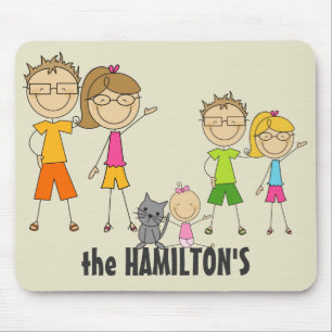 Tapis De Souris Mousepads Figure Stick Famille