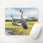 Tapis De Souris Mousepads Grue Couronnée (Avec souris)