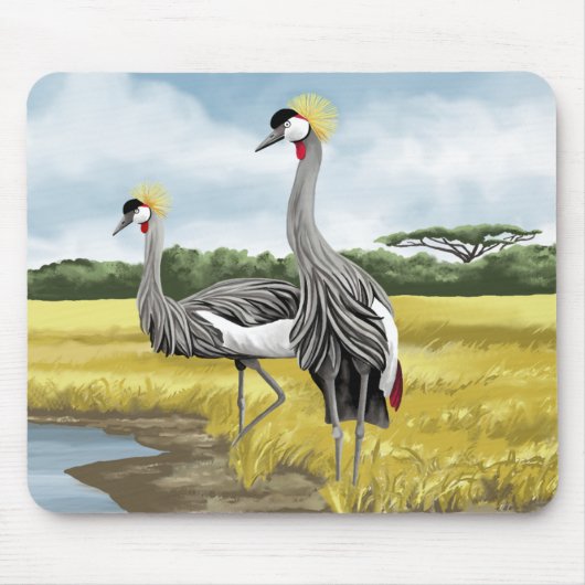 Tapis De Souris Mousepads Grue Couronnée (Devant)