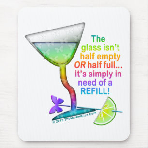 TAPIS DE SOURIS MOUSEPADS - VERRE À MOITIÉ PLEIN