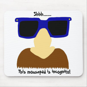 Tapis De Souris Moustache Incognito et lunettes Mousepad