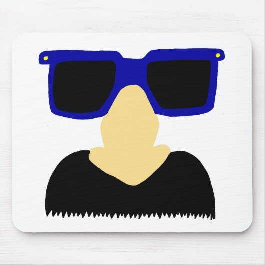 Tapis De Souris Moustache Incognito et lunettes Mousepad (Devant)