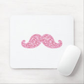 TAPIS DE SOURIS MOUSTACHE ROSE GIRLY DE PARTIES SCINTILLANTES (Avec souris)