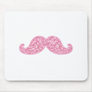 TAPIS DE SOURIS MOUSTACHE ROSE GIRLY DE PARTIES SCINTILLANTES