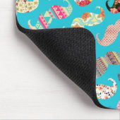 Tapis De Souris Moustaches aztèques florales de turquoise Girly (Coin)