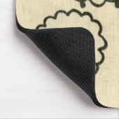 Tapis De Souris Mouton blanc et noir sur Arrière - plan crème (Coin)