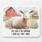 Tapis De Souris Mouton d'aquarelle avec citation religieuse (Devant)