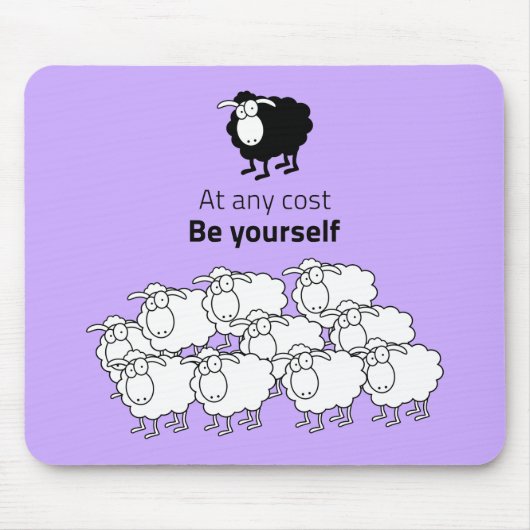 Tapis De Souris Mouton noir et blanc (Devant)