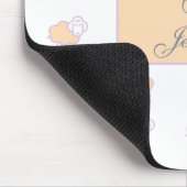 Tapis De Souris Mouton rose élégant avec nuages Monogramme Motif (Coin)
