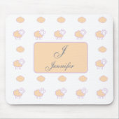 Tapis De Souris Mouton rose élégant avec nuages Monogramme Motif (Devant)