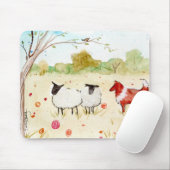 Tapis De Souris Moutons dans le pré (Avec souris)