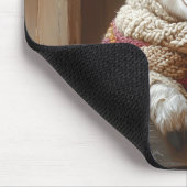 Tapis De Souris Moutons et lapin douillets en Grange avec Fleurs (Coin)