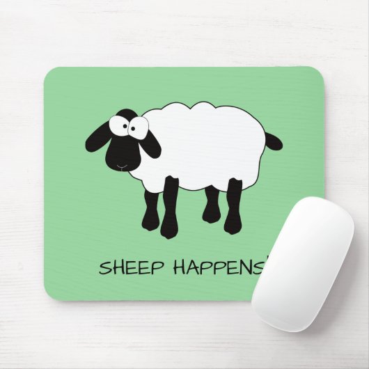 Tapis De Souris Moutons Whimsical "Moutons Happent" Souris (Avec souris)